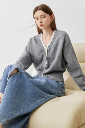 Contrast Knitted Sweater Top