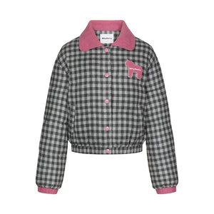 Contrast Plaid Bread Jacket