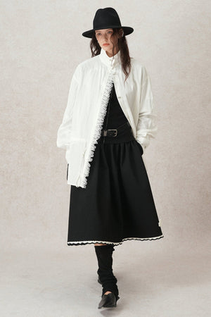 Contrasting Crochet A-Line Puffy Skirt
