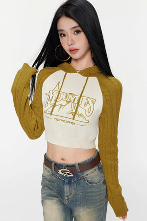 Contrasting Cropped Sweater