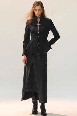 Contrasting Layered Half Skirt
