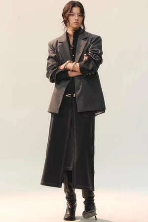 Contrasting Layered Half Skirt