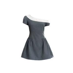 Contrasting Off-Shoulder Princess Dress