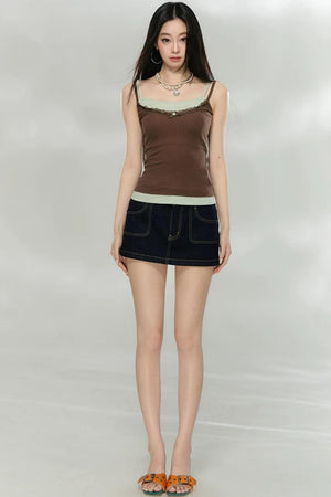 Contrasting Stitch Lyocell Camisole