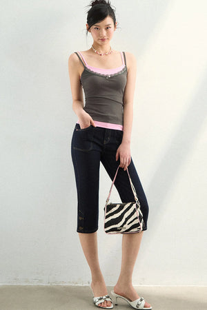 Contrasting Stitch Lyocell Camisole
