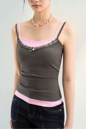 Contrasting Stitch Lyocell Camisole