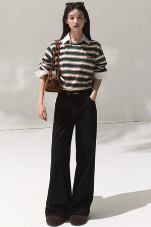 Contrasting Striped Cotton Top