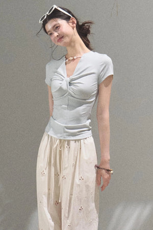 Cool Beaded V-Neck Tee