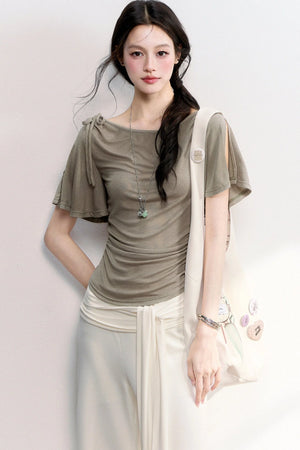 Cool Sensation Flutter Sleeve Top