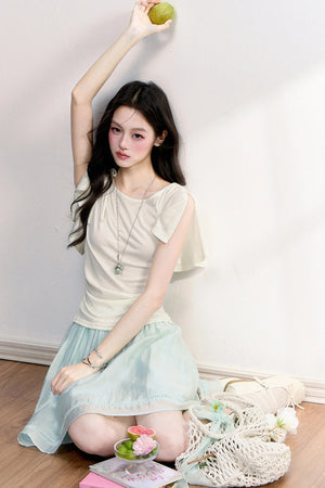 Cool Sensation Flutter Sleeve Top
