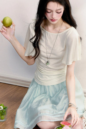 Cool Sensation Flutter Sleeve Top