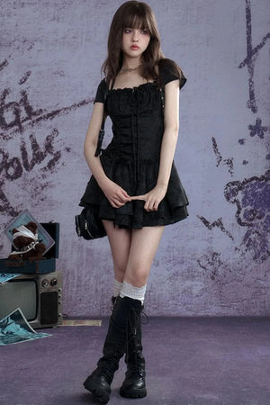 Coolred Peplum Drawstring Dress