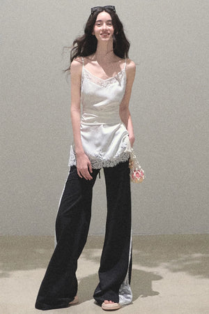 Copper Lace Wide Leg Pants