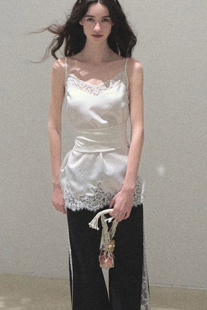 Copper Lace Wide Leg Pants
