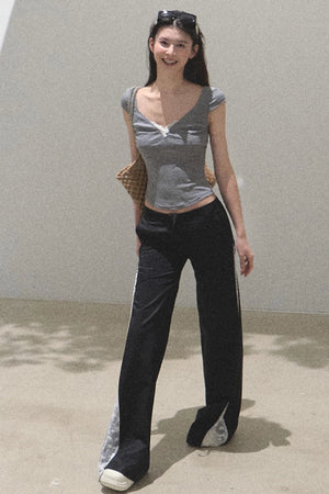 Copper Lace Wide Leg Pants