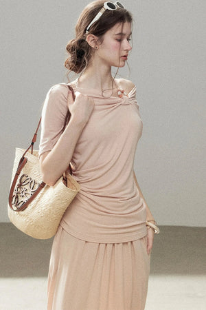Coral Sea French Lazy Top and Skirt Set-Up