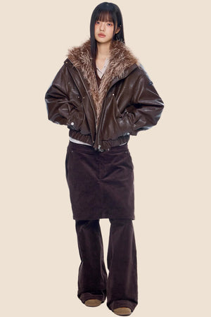 Corduroy Flared Skirt Pants