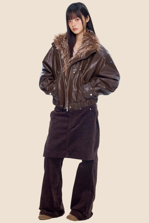 Corduroy Flared Skirt Pants
