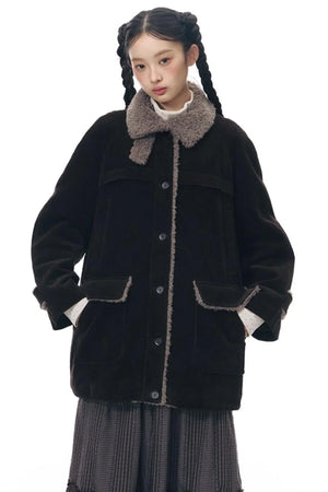 Corduroy Plush Patchwork Jacket