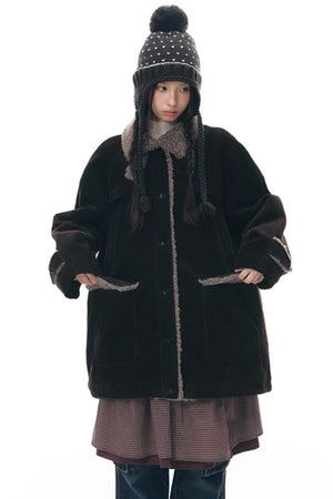 Corduroy Plush Patchwork Jacket