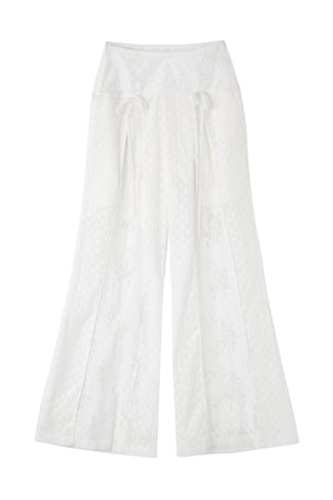 Cotton Floral Lace Wide Leg Pants