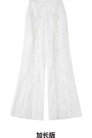 Cotton Floral Lace Wide Leg Pants