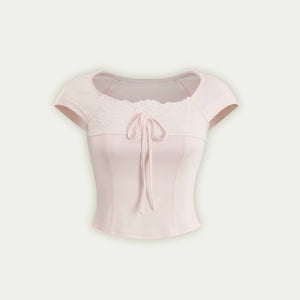 Cotton Lace Peplum Top