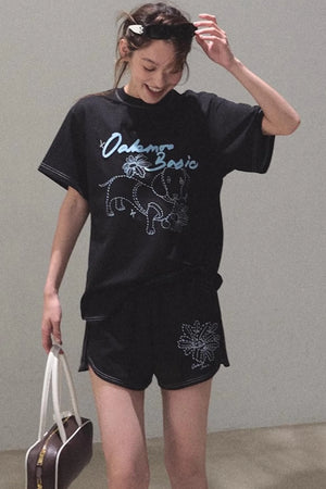 Cotton Lounge Top Shorts Set-Up