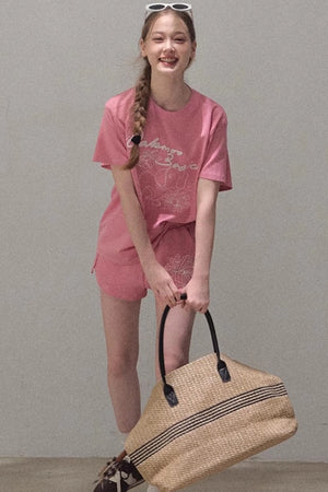 Cotton Lounge Top Shorts Set-Up