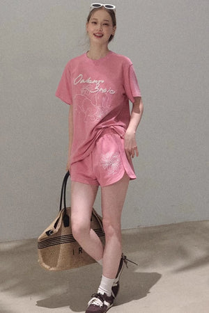 Cotton Lounge Top Shorts Set-Up