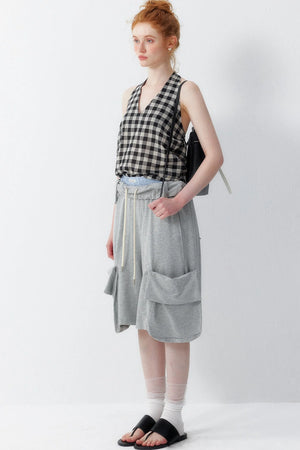 Cotton Plaid Halter Top