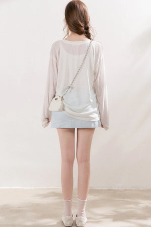 Cotton Polka Dot Low-Waist Mini Skirt