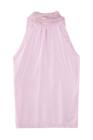 Cotton Silk Ribbon Sleeveless Halter Top