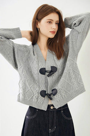 Cow Horn Buckle Cardigan