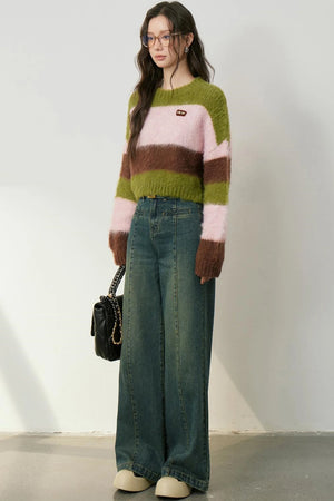 Cozy Color Block Knit Sweater