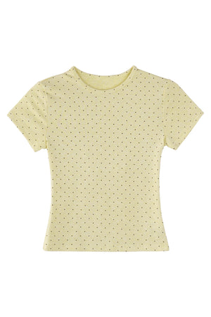 Cream Polka Dot Short T-Shirt