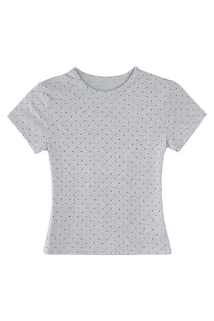 Cream Polka Dot Short T-Shirt