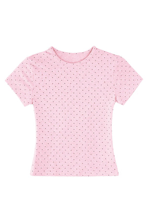 Cream Polka Dot Short T-Shirt