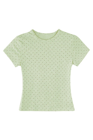 Cream Polka Dot Short T-Shirt