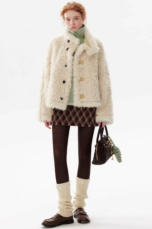 Creamy Yellow Reversible Short Coat