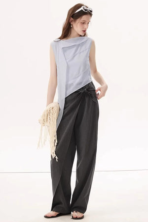 Crinkled Chiffon Ribbon Top