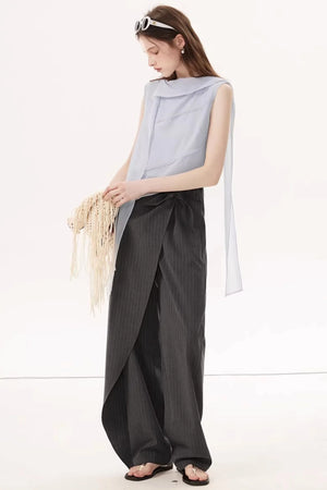 Crinkled Chiffon Ribbon Top