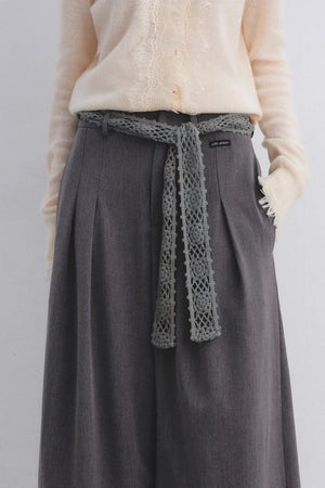 Crochet Pleated Suit Pants