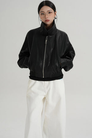 Cropped Leather Jacket