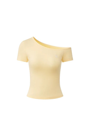 Cropped Off-Shoulder Short Sleeve Top
