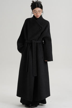 Cross-Body Wool Coat
