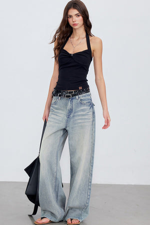 Cross-Knot V-Neck Knit Vest