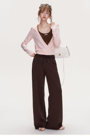 Cross V-Neck Striped Long-Sleeve T-Shirt