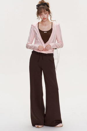 Cross V-Neck Striped Long-Sleeve T-Shirt