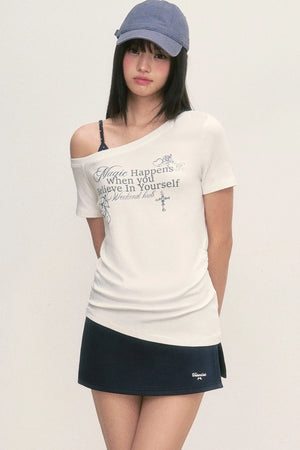 Cupid Print Layered-Look Blouse